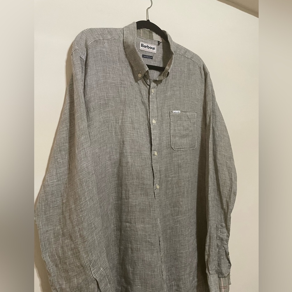 Barbour Gray Casual Button Down Shirt Relaxed Fit - Picture 4 of 5